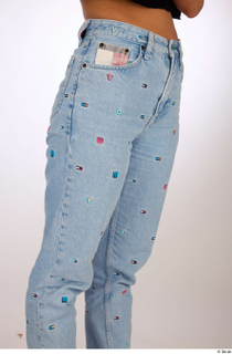 Jimena blue embellished jeans casual dressed thigh 0008.jpg